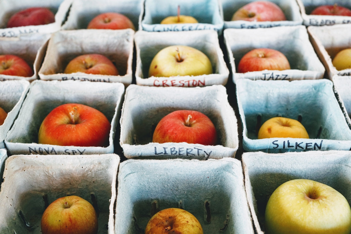 a collage of apples
